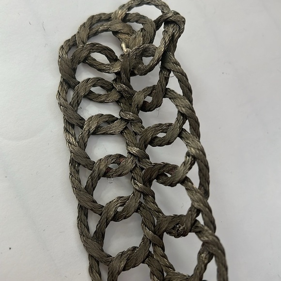 43” Metal Wire Crochet Silver Mesh Adjustable Belt Hand Made in Greece